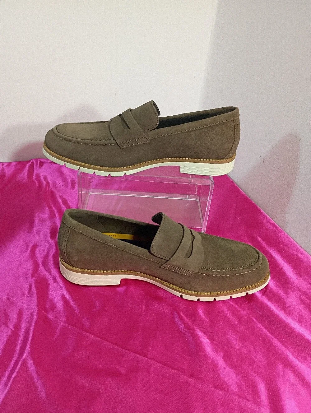 Cole Haan Mens SZ 8.5M Truffle Brown Leather Suede Penny Loafers NWB C41635. New
